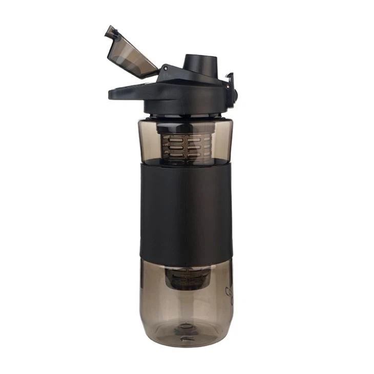 Black Fruit Infuser Plastic Sport Water Bottle